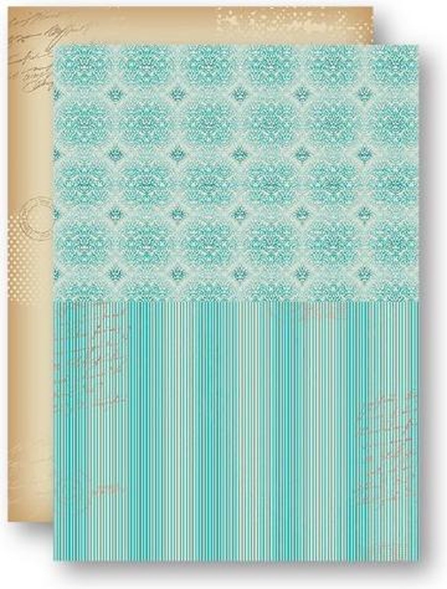 NEVA050 Background Sheets A4 turquoise ornament